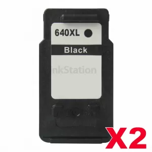2 x Canon PG-640XL Compatible Black High Yield Ink Cartridge - 400 pages