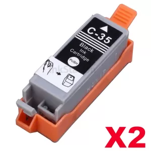 2 x Canon PGI-35BK Black Compatible InkJet Cartridge