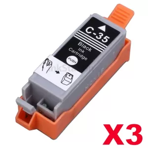 3 x Canon PGI-35BK Black Compatible InkJet Cartridge