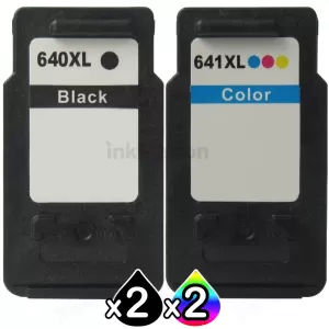 4-Pack Canon PG-640XL, CL-641XL Compatible High Yield Ink Cartridge [2Black + 2Colour]