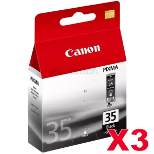 3 x Canon PGI-35BK Black Genuine InkJet Cartridge
