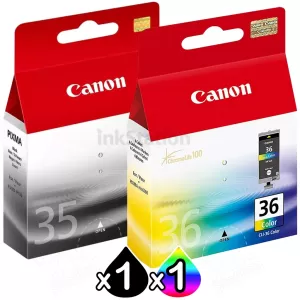 2 Pack Canon PGI-35BK CLI-36C Genuine InkJet Cartridges [1BK,1C]
