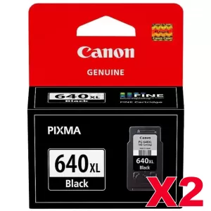 2 x Canon PG-640XL Genuine Black High Yield Ink Cartridge - 400 pages