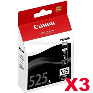 3 x Pack Genuine Canon PGI-525BK Black Inkjet