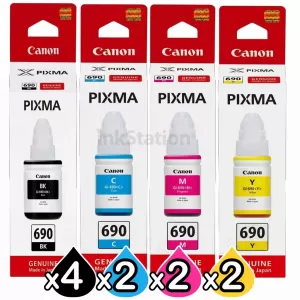 10-Pack Genuine Canon GI690 Ink Bottles [4BK+2C+2M+2Y]