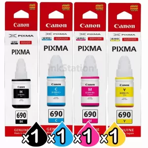 4-Pack Genuine Canon GI690 Ink Bottles [BK+C+M+Y]