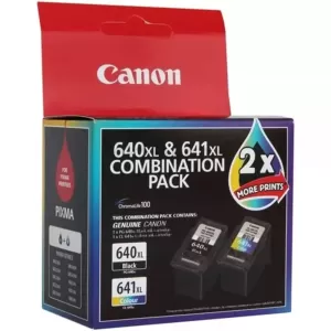 Canon PG-640XL CL-641XL Twin Pack Genuine High Yield Ink Cartridge [PG640XLCL641XL] [1BK + 1CL]