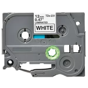 Compatible Brother TZe-231 12mm Black Text on White Laminated Tape - 8 meters