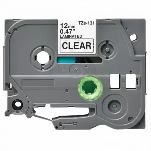 Compatible Brother TZe-131 12mm Black Text on Clear Laminated Tape - 8 meters