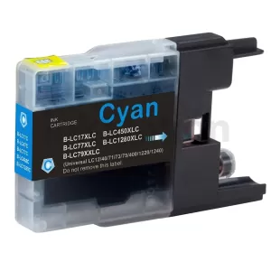 Compatible Brother LC73/LC77XLC Cyan High Yield Ink Cartridge - 1,200 pages