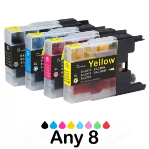 Any 8 Compatible Brother LC73/LC77XL High Yield Ink Cartridge