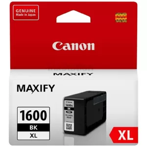 Canon PGI-1600XLBK Genuine Black High Yield Ink Cartridge - 1,200 pages