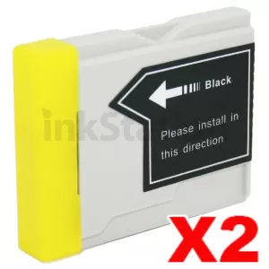 2 x Compatible Brother LC-57BK Black Ink - 500 pages