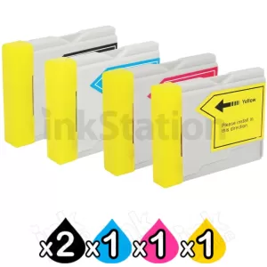 5-Pack Compatible Brother LC-37 Ink Combo [2BK,1C,1M,1Y]