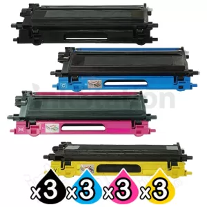 3 sets of 4-Pack Compatible Brother TN-240 Toner Combo [3BK,3C,3M,3Y]