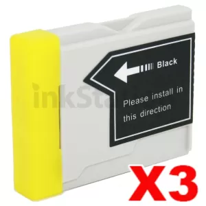 3 x Compatible Brother LC-37BK Black Ink - 350 pages