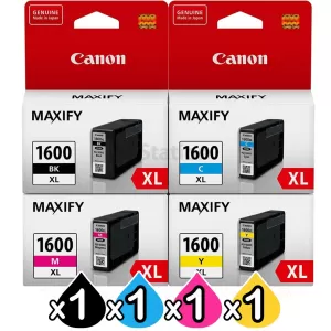 4 Pack Canon PGI-1600XL Genuine High Yield Ink Cartridge [1BK,1C,1M,1Y]