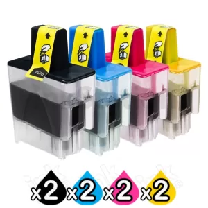 2 Sets of 4 Pack Compatible Brother LC-47 Inkjet Cartridges Combo [2BK,2C,2M,2Y]