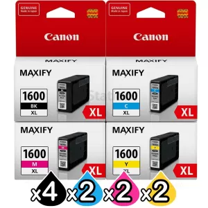 10 Pack Canon PGI-1600XL Genuine High Yield Ink Cartridge [4BK,2C,2M,2Y]