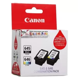 Canon PG-645 + CL-646 Genuine Ink Cartridge Twin Pack PG645CL646CP [1BK, 1CL]