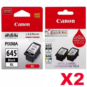 6-Pack Canon PG-645XL + (PG-645XL, CL-646XL - Twin Pack) Genuine High Yield Ink Cartridges [4BK, 2CL]