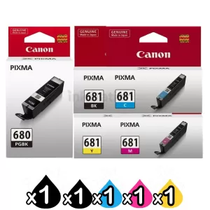 5 Pack Canon PGI-680 CLI-681 Genuine Inkjet Cartridges Combo [1BK,1PBK,1C,1M,1Y]