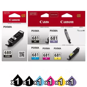 6 Pack Canon PGI-680 CLI-681 Genuine Inkjet Cartridges Combo [1BK,1PBK,1C,1M,1Y,1PB]