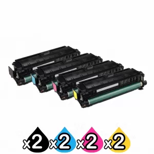 2 Sets of 4-Pack Compatible Canon CART-040II High Yield Toner Combo [2BK+2C+2M+2Y]