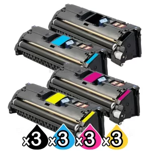 3 sets of 4-Pack Compatible Laser Toner Cartridge Combo for Canon LBP 5200 MFC 8180 (CART-301) [3BK,3C,3M,3Y]