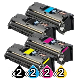 2 sets of 4-Pack Compatible Laser Toner Cartridge Combo for Canon LBP 5200 MFC 8180 (CART-301) [2BK,2C,2M,2Y]