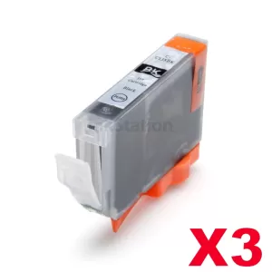 3 x Pack Canon CLI-8BK Compatible Black Inkjet Cartridges (with Chip)