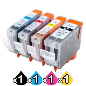4-Pack Canon PGI-5BK, CLI-8C/M/Y Compatible Inkjet (with Chip) [1BK,1C,1M,1Y]