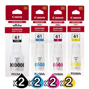 8-Pack Genuine Canon GI61 Ink Bottle [2BK,2C,2M,2Y]