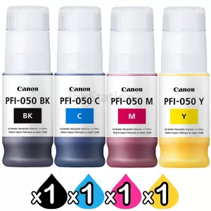 4 Pack Genuine Canon PFI-050 Ink Bottles Combo [1BK,1C,1M,1Y]