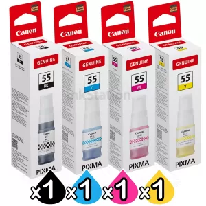 4-Pack Genuine Canon GI-55 Ink Bottle Combo [1BK,1C,1M,1Y]