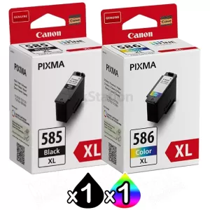 2-Pack Canon PG-585XL CL-586XL Genuine High Yield Ink Cartridges Combo [1Black + 1Colour]