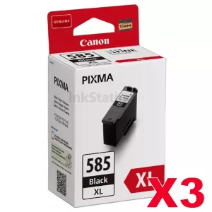3 x Canon PG-585XL Genuine Black High Yield Ink Cartridge - 300 pages