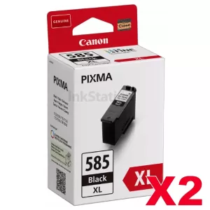 2 x Canon PG-585XL Genuine Black High Yield Ink Cartridge - 300 pages