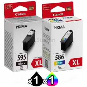 2-Pack Canon PG-595XL CL-586XL Genuine High Yield Ink Cartridges Combo [1Black + 1Colour]