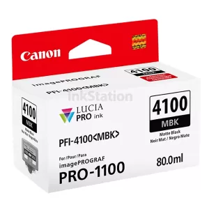 Genuine Canon LUCIA PRO II PFI-4100MBK Matte Black Ink Tank - 80ML