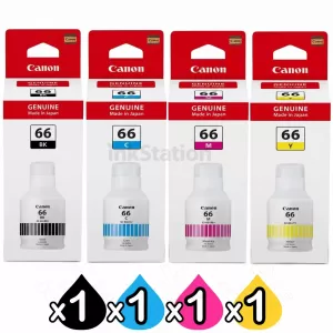 4-Pack Genuine Canon GI-66 Ink Bottle Combo [1BK,1C,1M,1Y]
