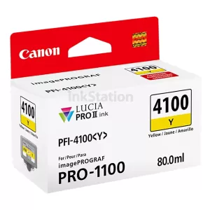 Genuine Canon LUCIA PRO II PFI-4100Y Yellow Ink Tank - 80ML