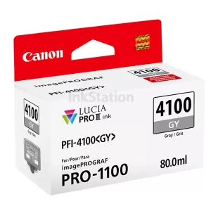 Genuine Canon LUCIA PRO II PFI-4100GY Grey Ink Tank - 80ML