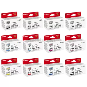 12 Pack Genuine Canon LUCIA PRO II PFI-4100 Ink Tank Combo [1MBK,1PBK,1C,1M,1Y,1GY,1PGY,1PC,1PM,1R,1B,1CO]