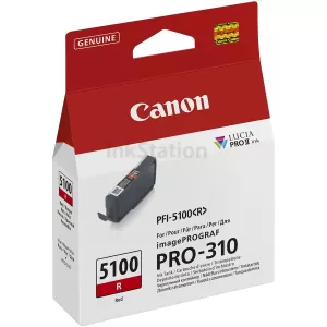 Genuine Canon LUCIA PRO II PFI-5100R Red Ink Tank - 14.4ml