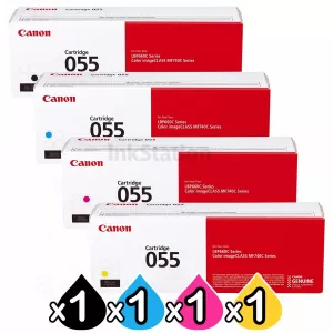 4 Pack Canon CART-055 Genuine Toner Cartridge Combo [1BK, 1C, 1M, 1Y]