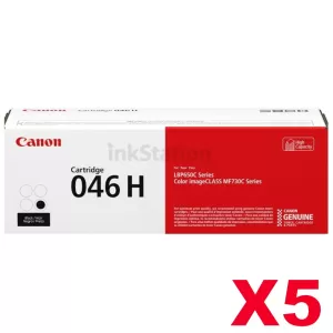 5 x Genuine Canon CART-046BKH Black High Yield Toner Cartridge - 6,300 pages