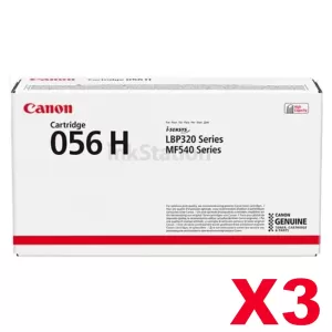 3 x Canon CART-056H Black High Yield Genuine Toner Cartridge - 21,000 pages