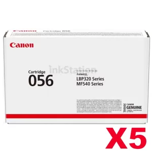 5 x Canon CART-056 Black Genuine Toner Cartridge - 10,000 pages