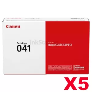 5 x Genuine Canon CART-041 Black Toner - 10,000 pages